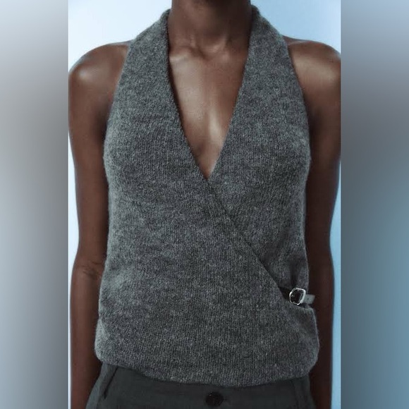 ZARA | Wool blend Halter Neck top - Picture 2 of 12